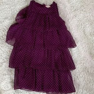 Purple dress with Gold Dots